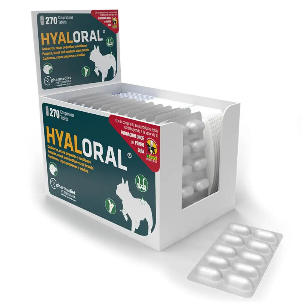 Hyaloral para Perro Raza Pequeña 10 comprimidos Blister- Pharmadiet 1