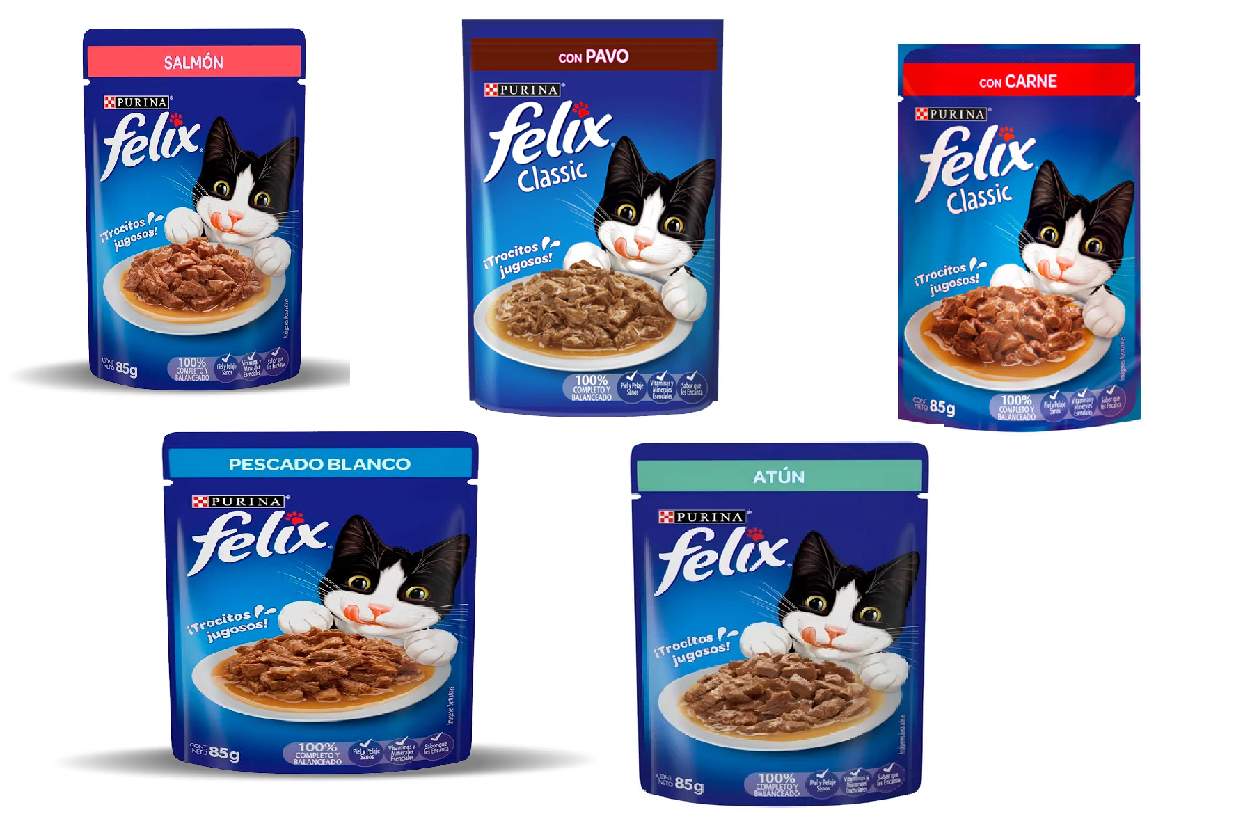 15 Sobres De Felix Mix De Sabores 85gr C/u