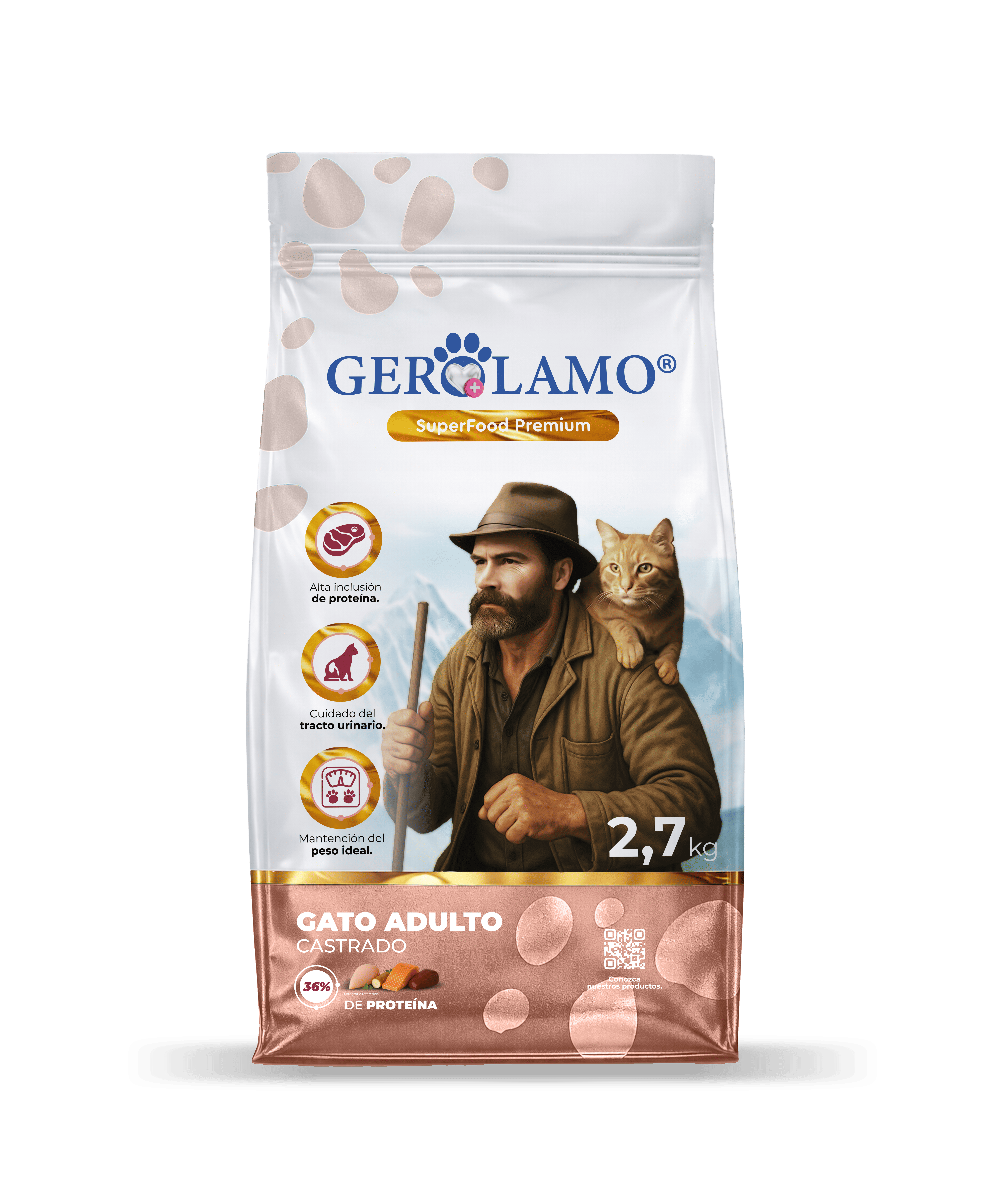 Alimento para Gatos Adulto Castrado/Esterilizados 2.7 Kilos- Gerolamo