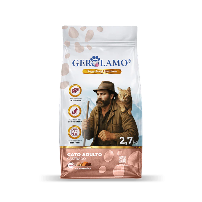 Alimento para Gatos Adulto Castrado/Esterilizados 2.7 Kilos- Gerolamo  1