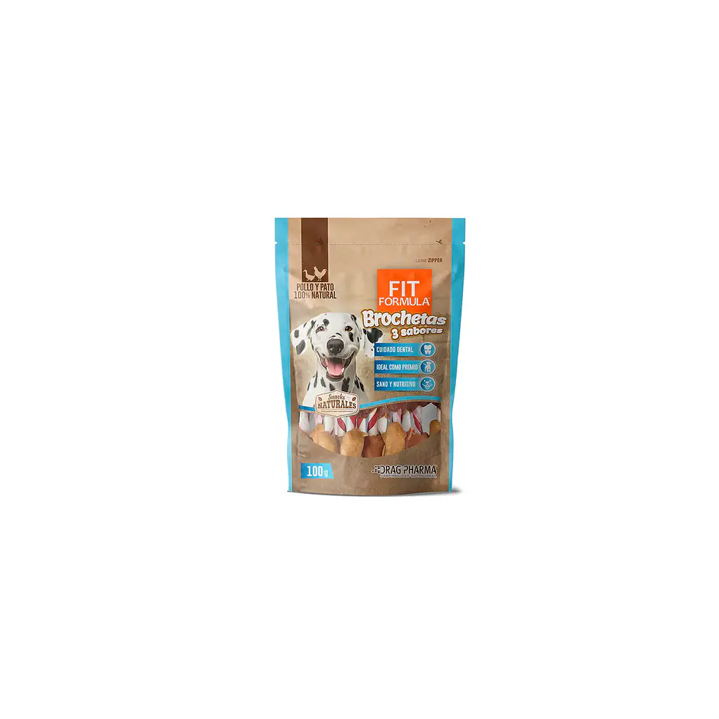 Snack para Perro- Brochetas 3 Sabores Pollo Y Pato 100gr Fit Fórmula 1
