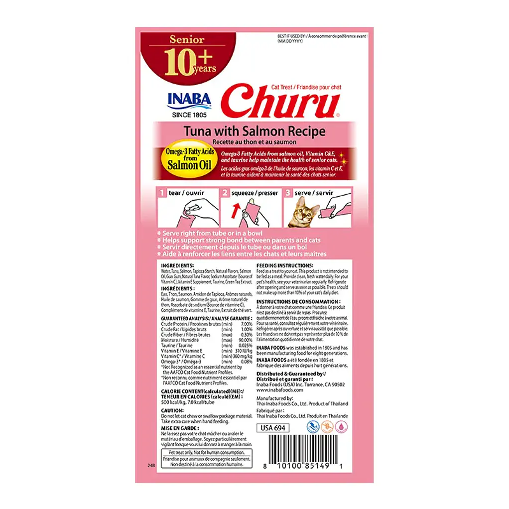 Churu Senior 10+ Tuna con Salmon 56gr 4 tubos 2