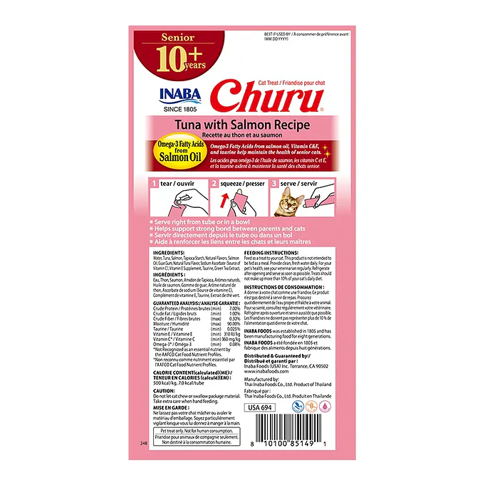 Churu Senior 10+ Tuna con Salmon 56gr 4 tubos 2
