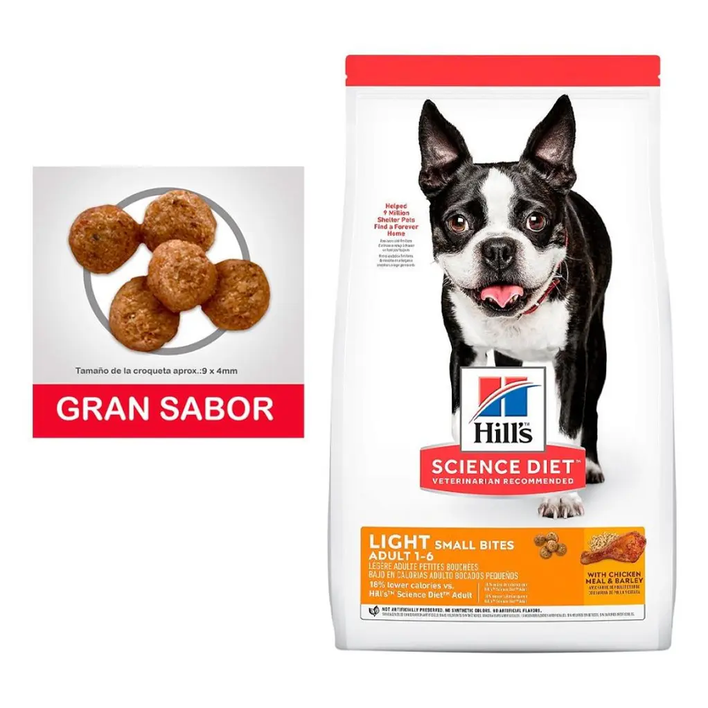 Alimento de Perro Adulto 1 a 6años LIGHT 2kg. Hill´s 1