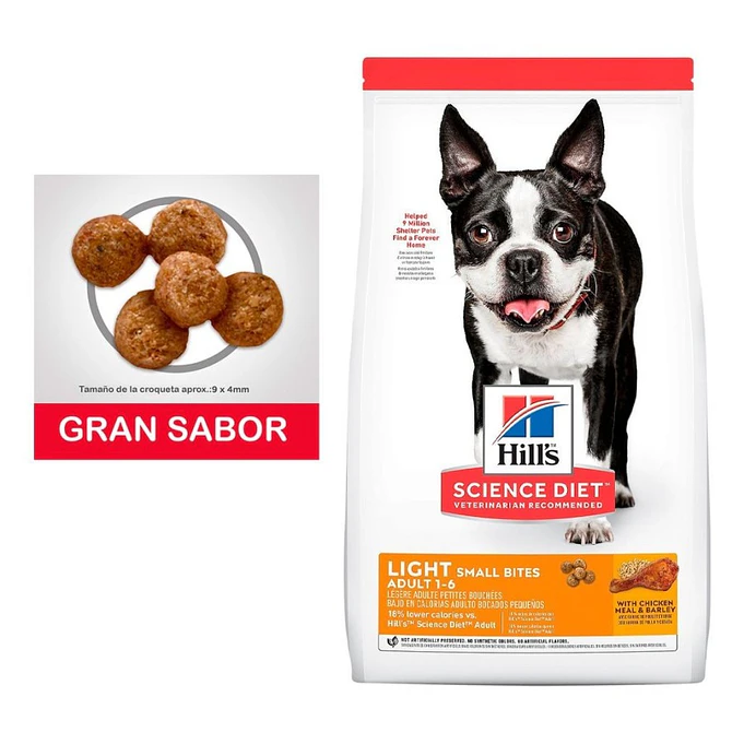 Alimento de Perro Adulto 1 a 6años LIGHT 2kg. Hill´s 1
