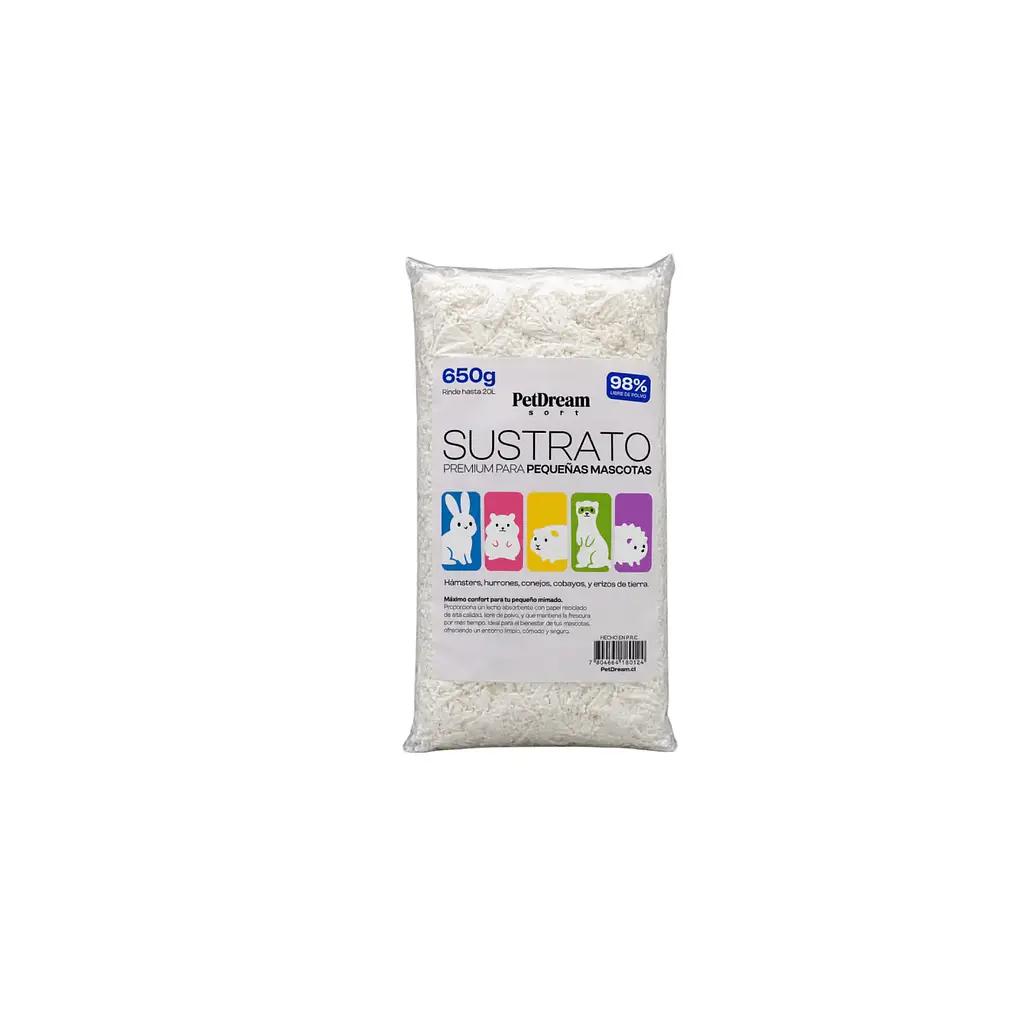 Sustrato de Papel -- Pets Dream Soft 650g-- Hamster Erizos Conejo  1