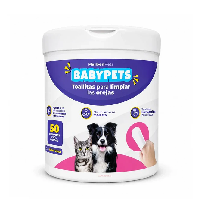 Toallitas Para Los Oidos Para Perros Y Gatos 50 Und- Babypets 1