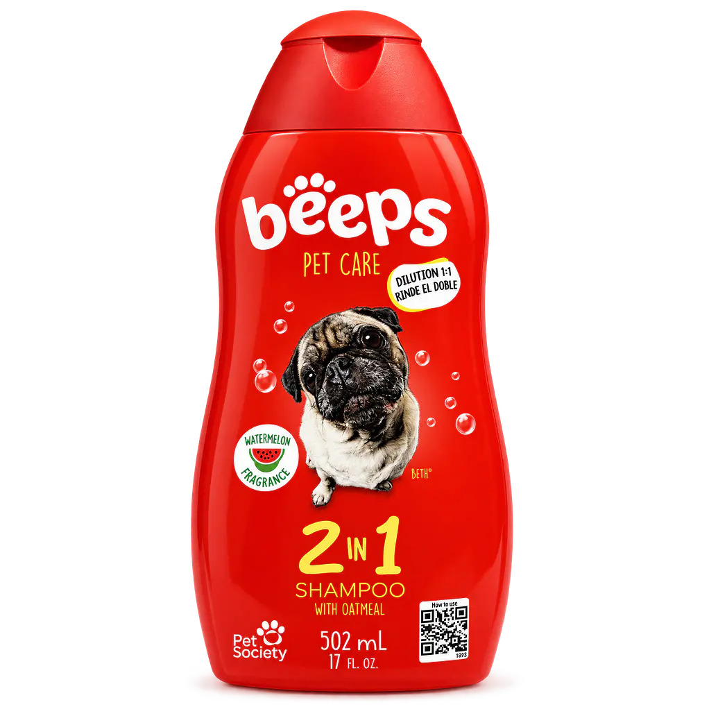 Shampoo Para Perros Beeps 2 En 1 Sandía 502 Ml 1
