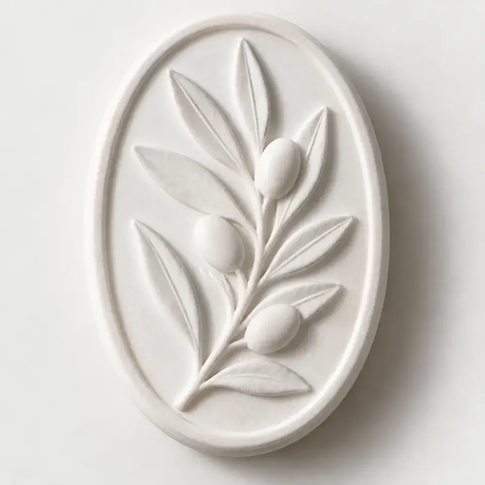 Medalhão Botânico — folha de oliveira 1