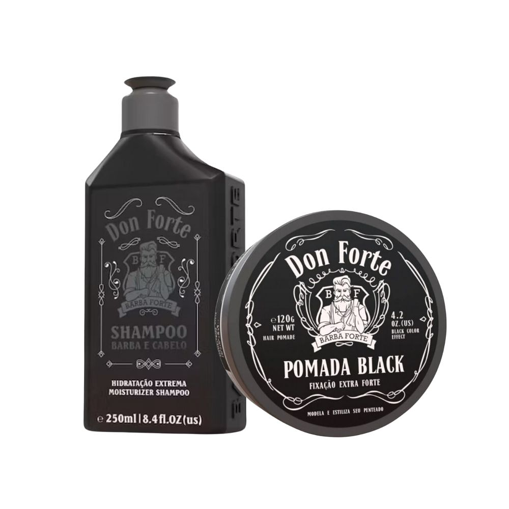 Set Don Forte Shampoo 250 Ml + Pomada Black 120 Gr