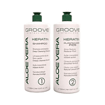 Alisado Aloe Vera Keratin Kit Paso 1 y 2 Progressiva 1 Lt