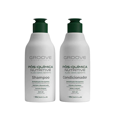 Set Shampoo + Acondicionador Post Química Aloe Vera Keratin 300 Ml