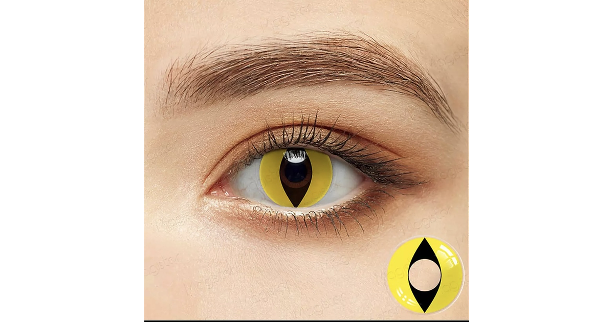 Cat Eye Contacts Lentes De Contacto De Color Amarillo Ojo De Gato