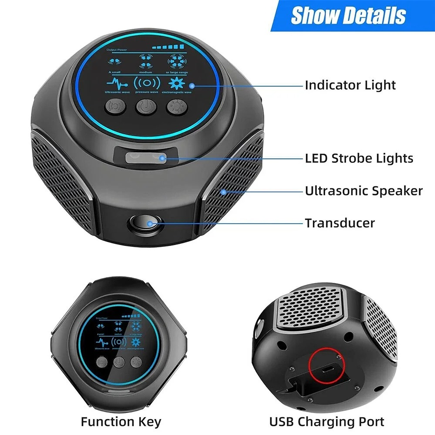 Repelente Ultrasonido Ratones Insectos Arañas 360 3