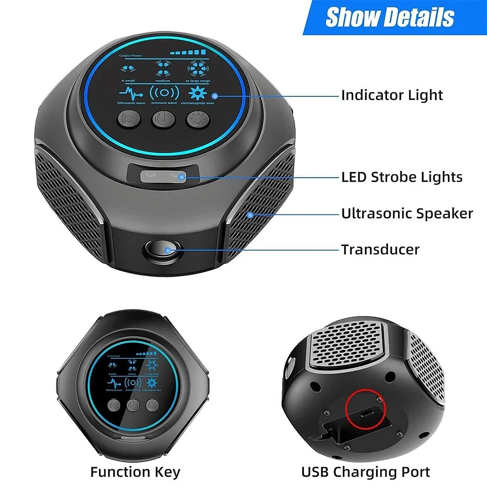 Repelente Ultrasonido Ratones Insectos Arañas 360 3