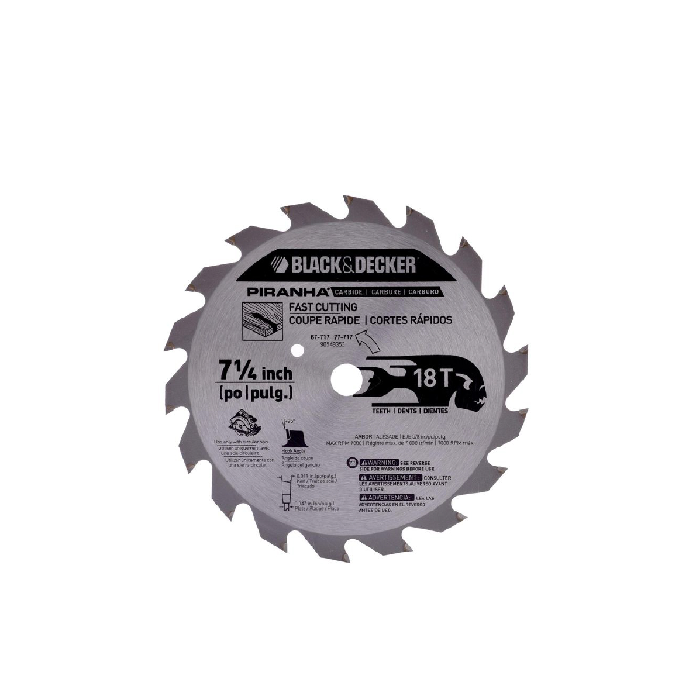 Black & Decker 77-717  Circular Saw Blade Carbide 7-1/4 Inch 18