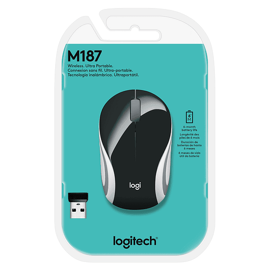 WIRELESS MINI MOUSE M187 LOGITECH NEGRO