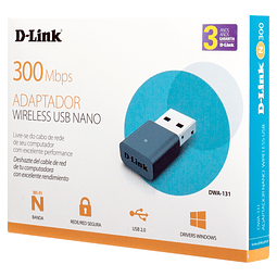 Adaptador USB Nano Wireles N300 DLINK