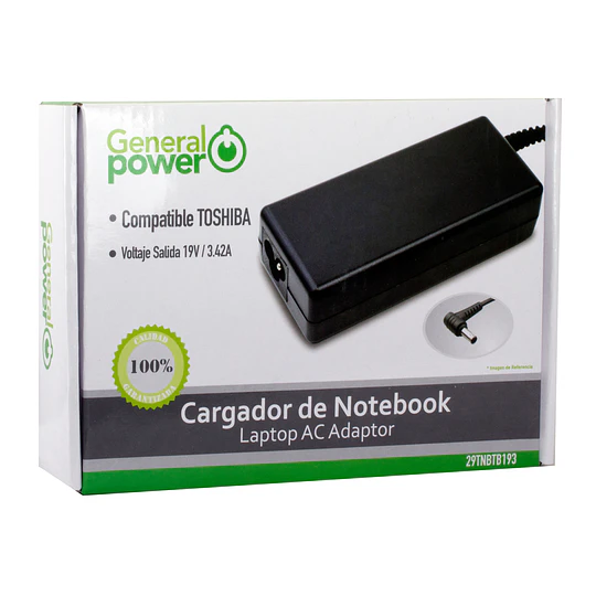 Cargador Notebook Toshiba 19V, 3,42A/5,5*2,5mm GENERAL POWER