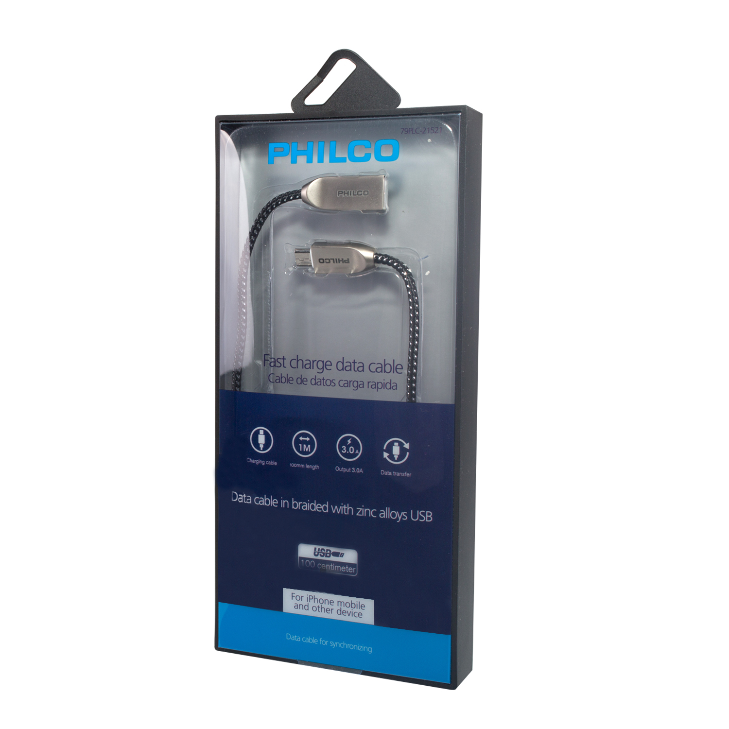 CABLE DE DATOS CARGA RAPIDA IPHONE PHILCO