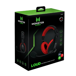 Audifono Monster Games 550 Rojo Ps4/xbox/switch/pc 