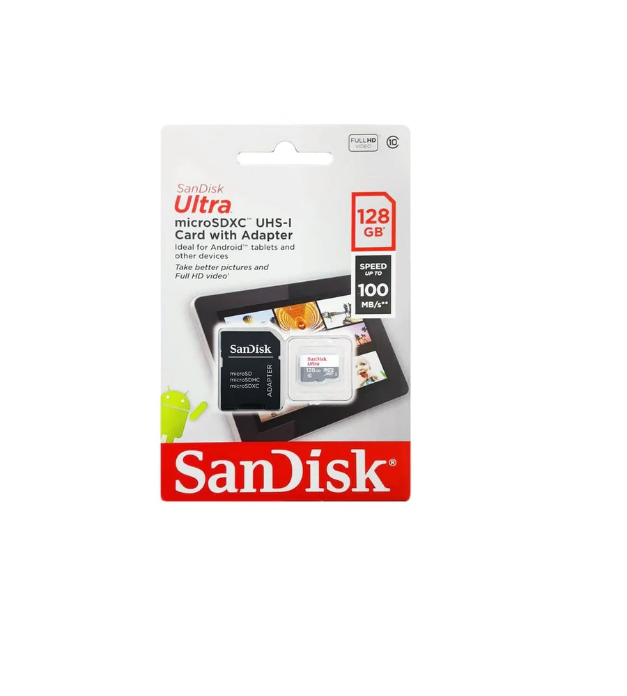 MICRO SD + ADAP SD 128GB CLASE 10 100X SDSQUNR-128G-GN6TA
