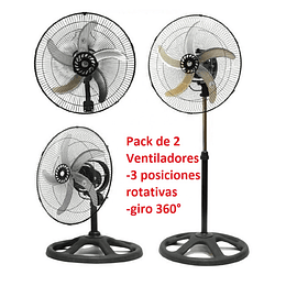 Pack X2 Ventilador 18 " 3 en 1 Aspa metalica -LBN