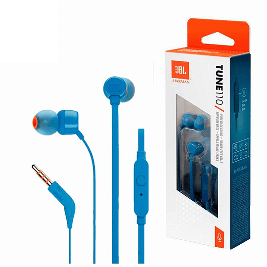 Audífonos JBL Manos Libres In-ear T110 Azul