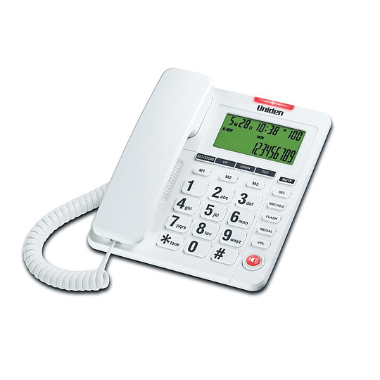 Teléfono M/libre E Identificador De Llamada Uniden Blanco