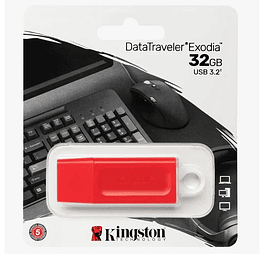 PENDRIVE EXODIA 3.2 KINGSTON 32GB ROJO