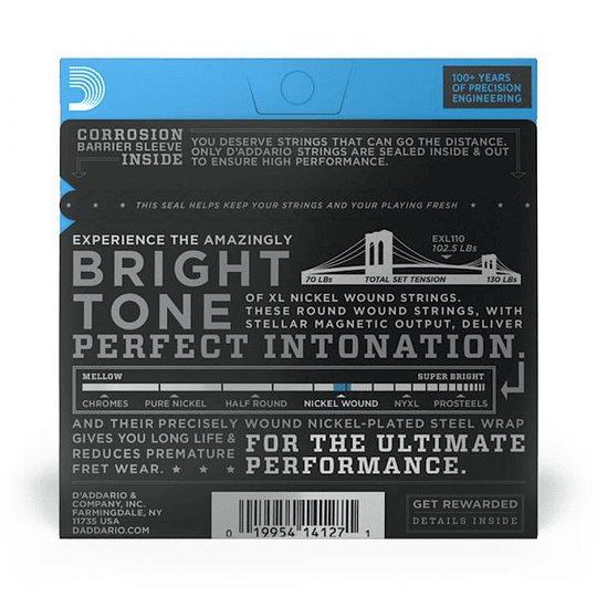 Cuerdas Para Guitarra Eléctrica Daddario Exl110 010-046