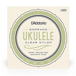 Cuerdas Para Ukelele Daddario Ej65S Soprano Clear Nylon