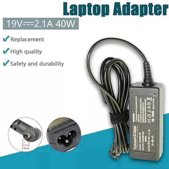 CARGADOR NOTEBOOK 19V 2.1A   2.5 X 0.7MM ASUS