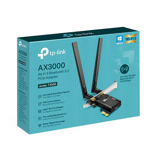 ADAPT. AX3000 WI-FI 6 BLUETOOTH 5.2 PCIE TPLINK