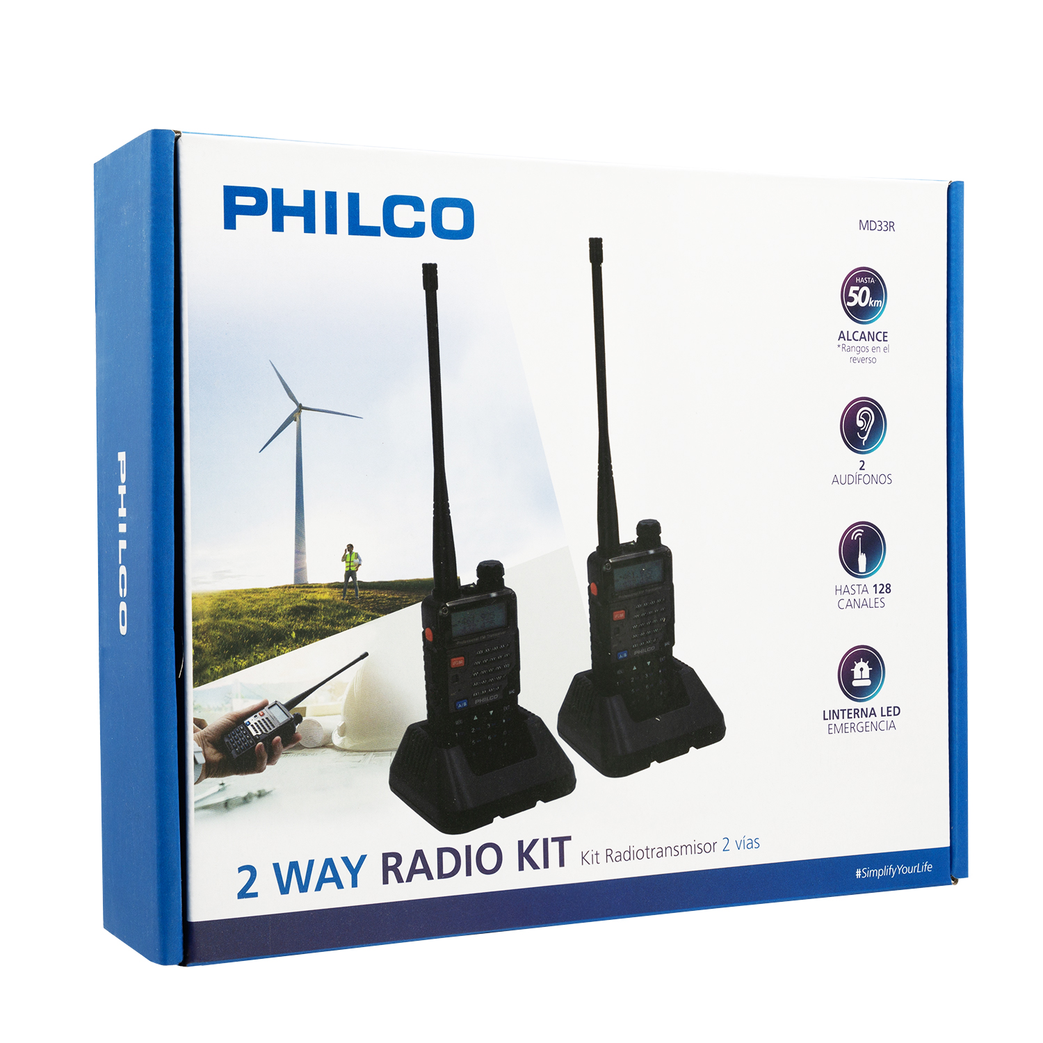 PHILCO KIT 2 RADIOTRANSMISORES PORTATILES INCL. MANOS LIBRES