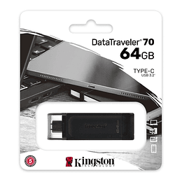 DT70/64GB -64GB PENDRIVE-C / 3.2 DATA TRAVELER 70 KINGSTON