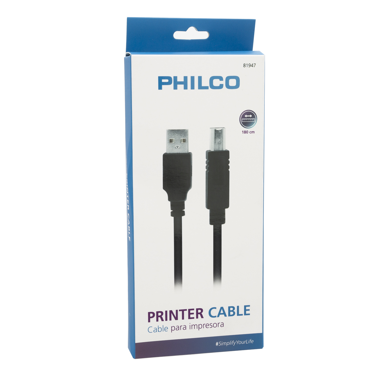 CABLE PARA IMPRESORA 1.8MTS PHILCO