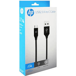 DHC-TC102-1M CABLE TRENZADO USB 2.0 A USB-C 1 METRO NEGRO HP