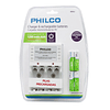 CARGADOR C/4 PILAS AAA 1200 MAH PRE-CARGADAS PHILCO