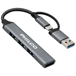 HUB USB-C CON ADAPTADOR 4 USB PHILCO