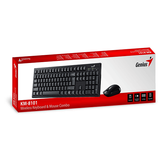 KIT INALAMBRICO KM-8101 2.4GHZ 12 FN KEY GENIUS