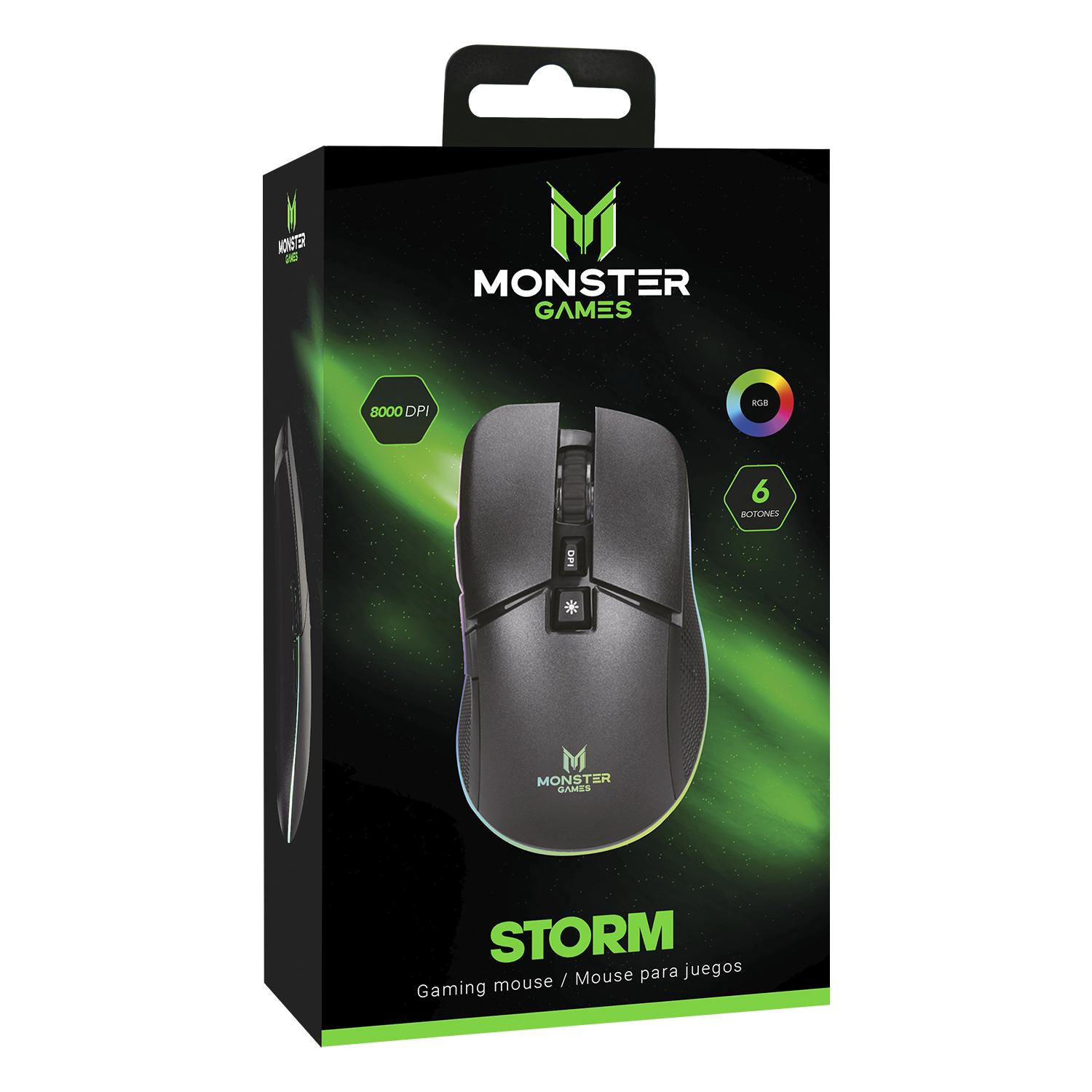 Mouse Gamer USB RGB 6B 8000DPI Negro Bold Monster Games