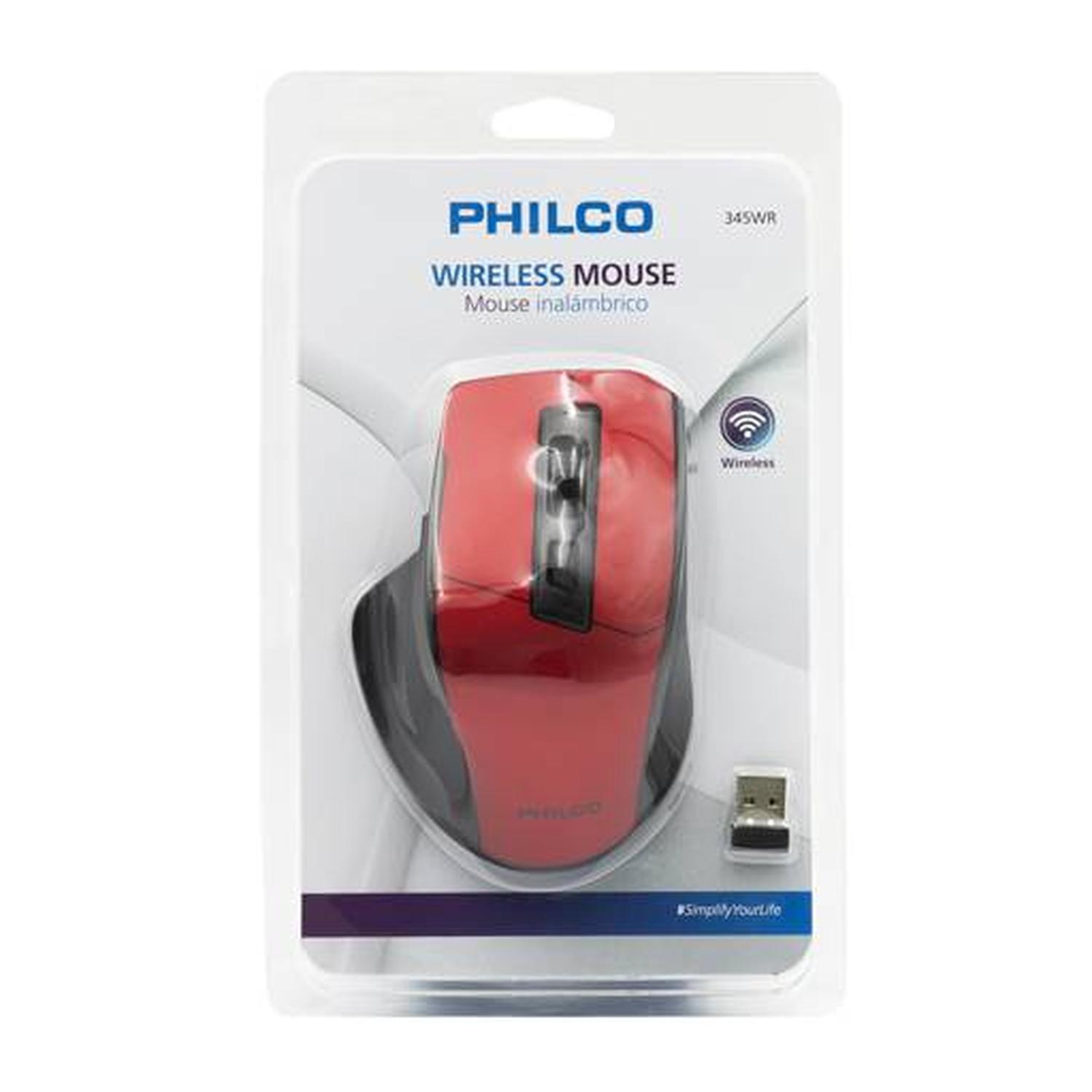MOUSE INALAMBRICO PHILCO 345 RED