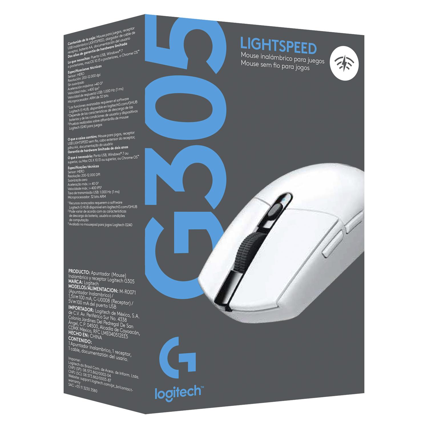 910-005290 MOUSE LOGITECH G305 WHITE