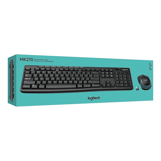 Kit - pack Teclado y Mouse Inalambrico Logitech MK270 Negro