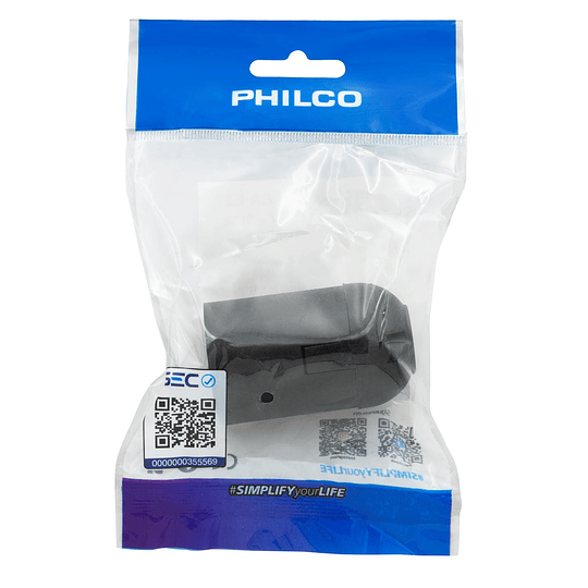 Porta Lamparas E27 Simple 250v 10a Negro Philco