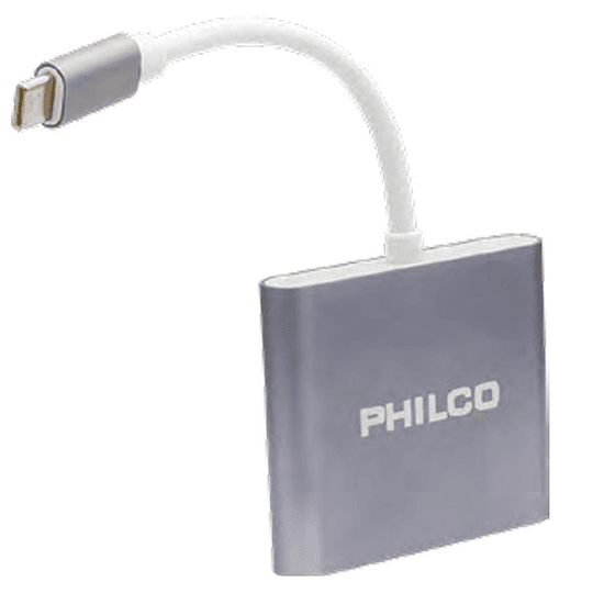 3 EN 1 HUB TIPO C A HDMI + USB 3.0 PHILCO