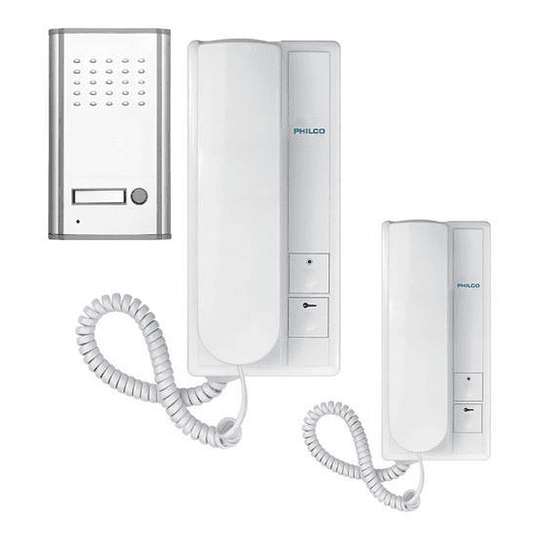 PORTERO ELECTRICO 2 CITOFONOS FRENTE METALICO PR-20 PHILCO