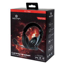 AUDIFONO GAMER 1 PLUG STEREO CON MICROFONO ALAMBRICO ULTRA
