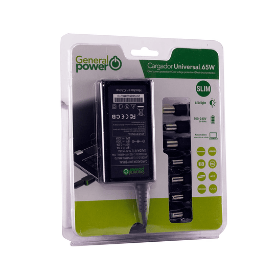 CARGADOR UNIVERSAL 65W SLIM (AUTO)